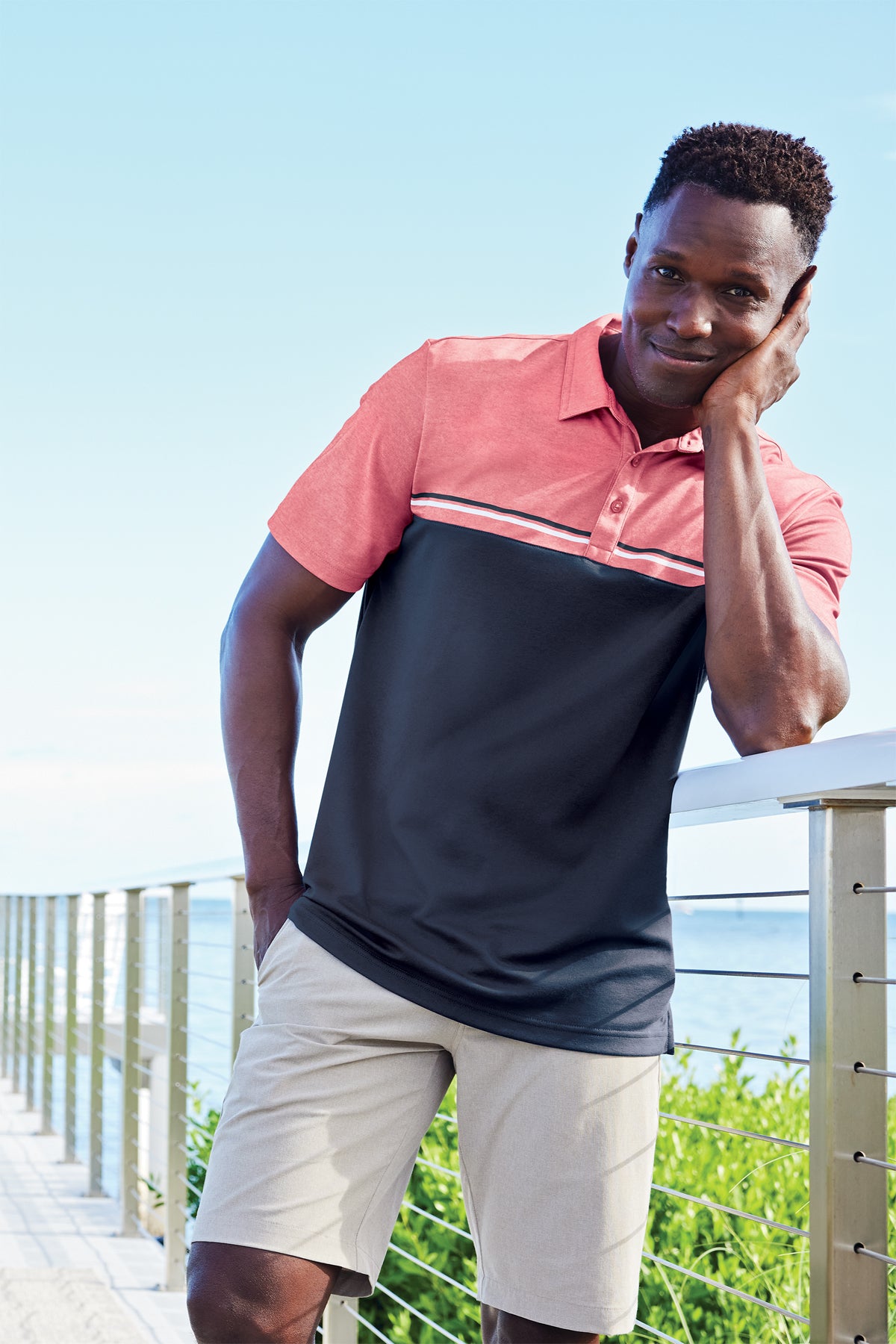 Sunset Blocked Polo