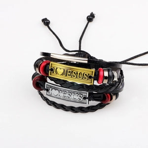 Multi Layer Leather Tri Band Bracelet