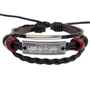 Multi Layer Leather Tri Band Bracelet