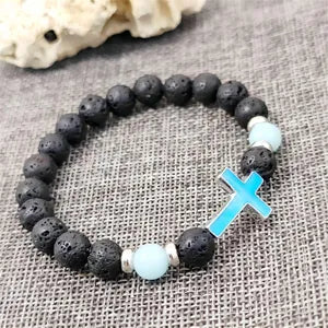 Luminous Cross Beaded Bracelet