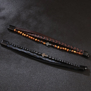 Multilayer Tri Band natural stone Bracelet