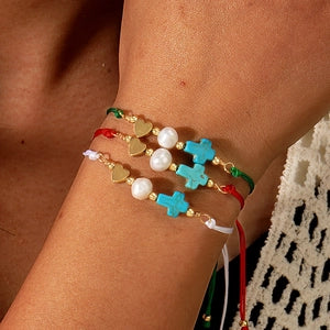 Love Peace and Joy Handmade Woven Bracelet