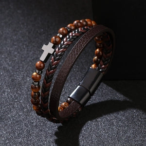 Multilayer Tri Band natural stone Bracelet