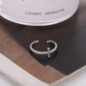 Luxury Cross Adjustable open Ring