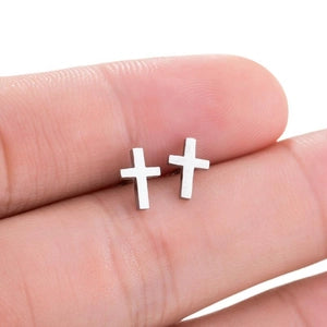 Tiny Cross Earrings