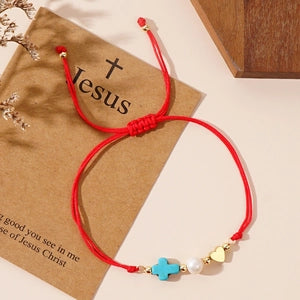 Love Peace and Joy Handmade Woven Bracelet