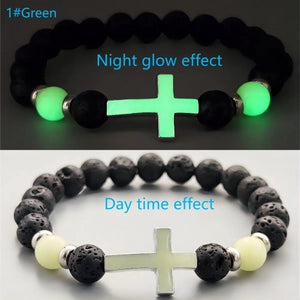 Luminous Cross Beaded Bracelet