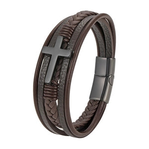 Brown Multi-layer Leather Bracelet