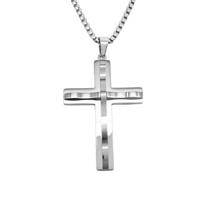 Wavy Cross Pendant Necklace