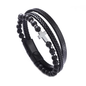Multilayer Tri Band natural stone Bracelet