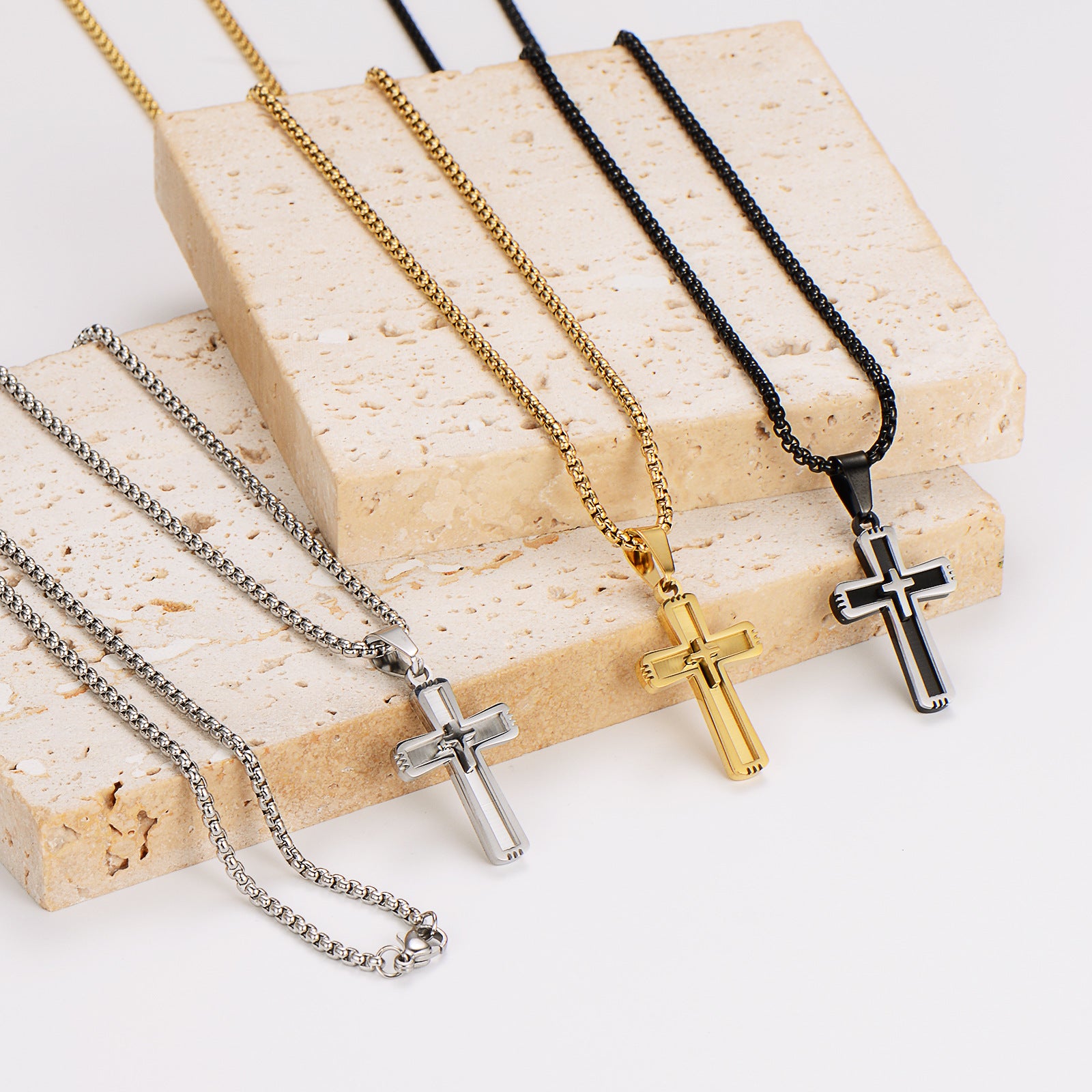 Reversible Double cross pendant