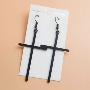Black Cross Earrings