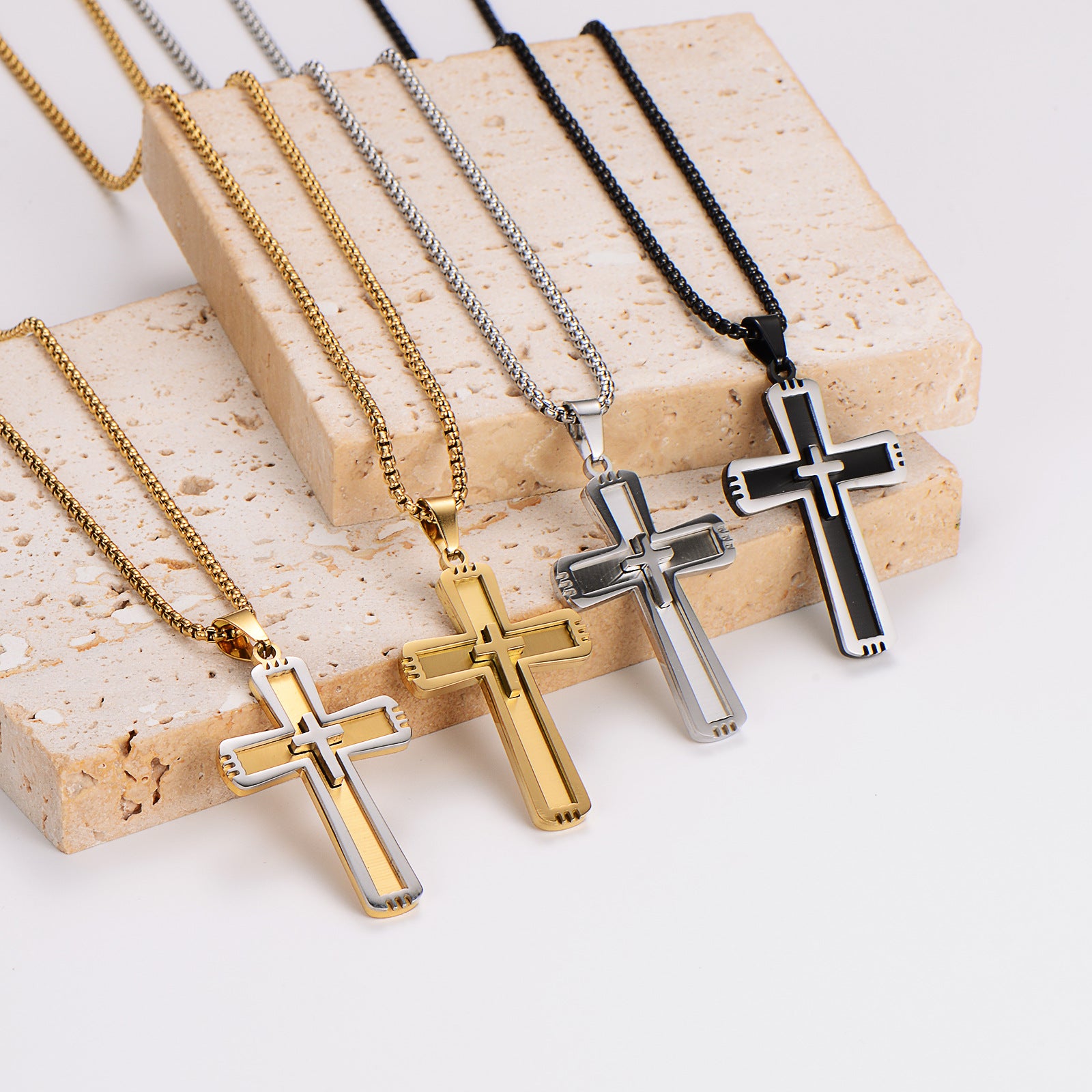 Reversible Double cross pendant