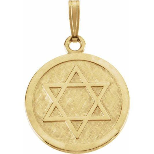 14K Yellow Gold Star of David Pendant