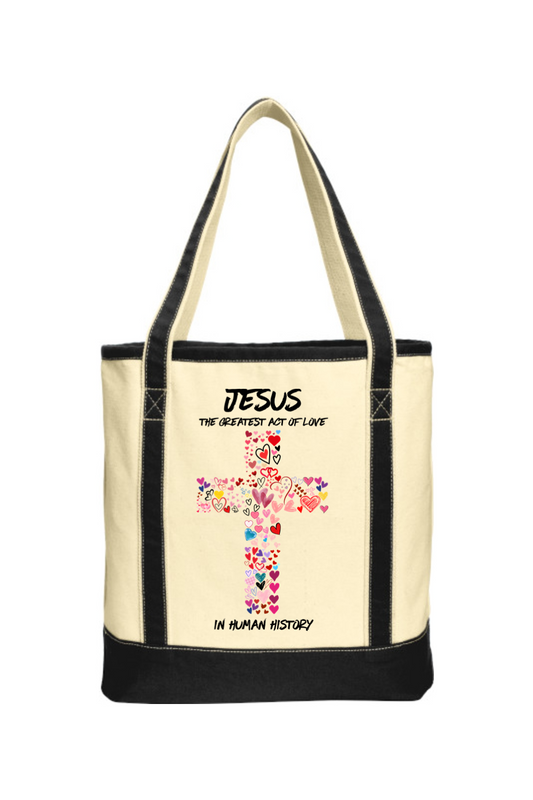 Large Cotton Canvas Boat Tote