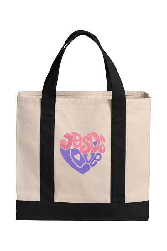 Cotton Canvas Two-Tone Tote