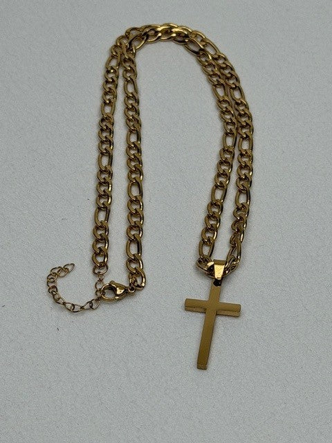 Cross Necklace with Cuban Chain