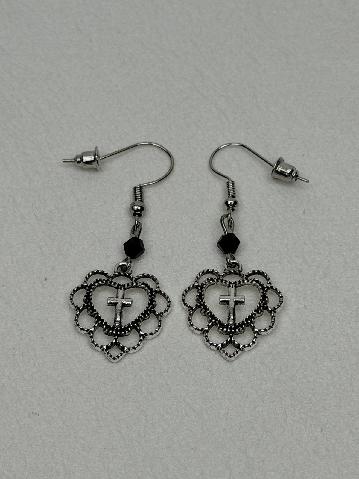 Heart Cross Earrings