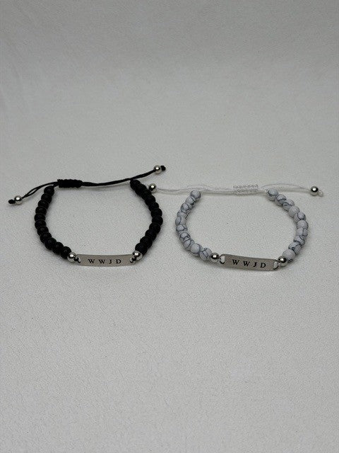 WWJD Stone Bracelet