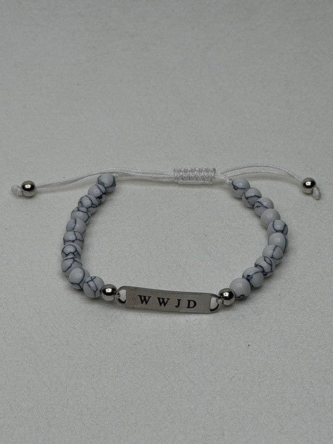 WWJD Stone Bracelet